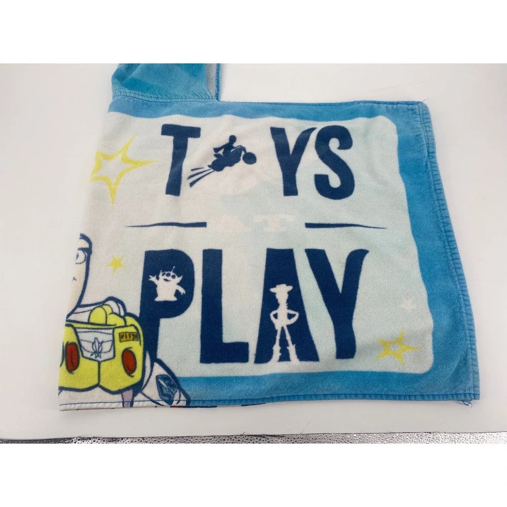 Disney Toy Story Hooded Bath Towel Woody Buzz Lightyear Blue Cotton Kids 20x22